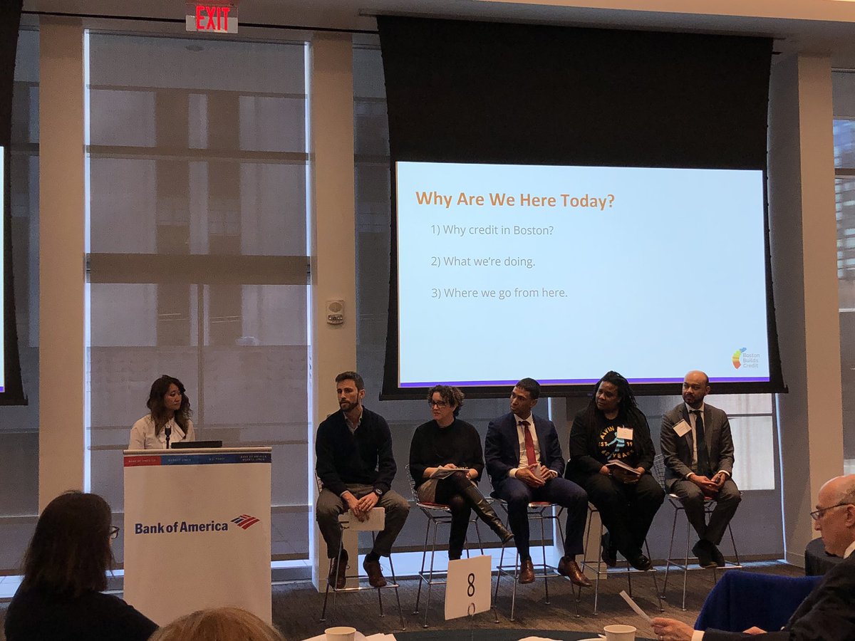 AChistolini's tweet photo. Invigorating forum on #BostonBuildsCredit, a citywide initiative supporting credit building to promote #EconomicMobility. Through the partnerships of @BankofAmerica, @OFE_Boston, @LISC_BOSTON, @UnitedWayMABay, we can pave the way for all to achieve #BetterMoneyHabits. https://t.co/AcGV79wy1E