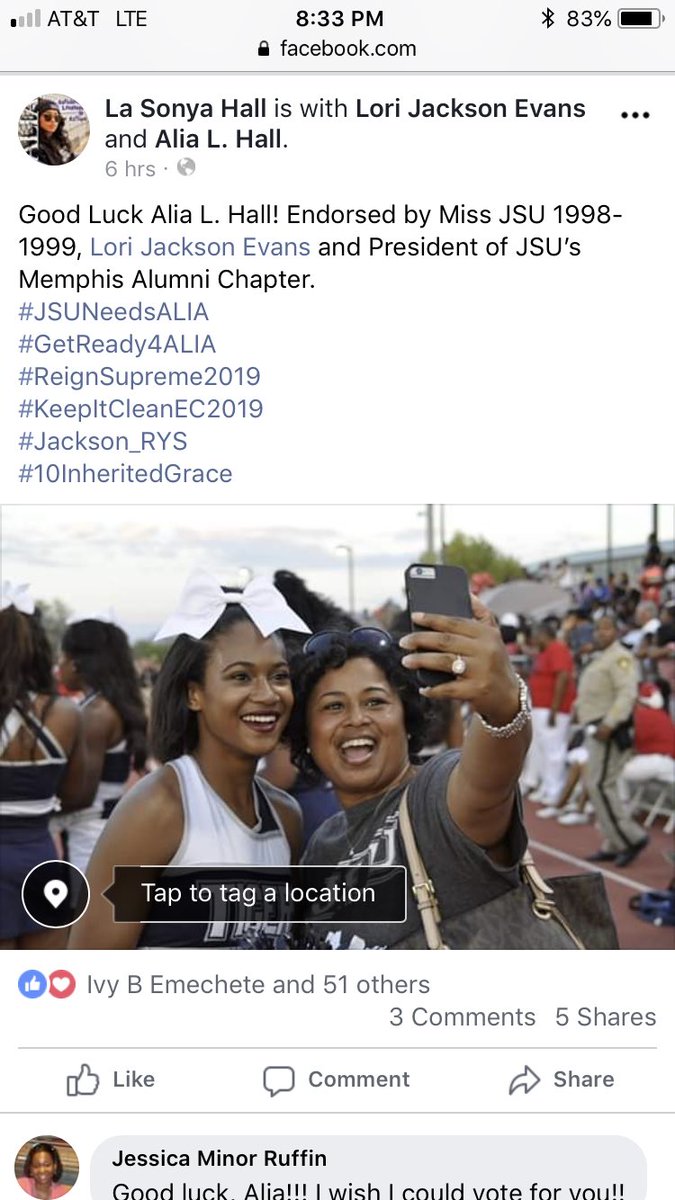 LaSonyaHall12's tweet photo. When you are endorsed by former JSU Queens! Lori Stewart Evans, Miss JSU, 1998-1999!
#JSUNeedsALIA
#GetReady4ALIA
#ReignSupreme2019
#KeepItCleanEC2019
#Jackson_RYS
#10InheritedGrace https://t.co/DwyLlVKuA9