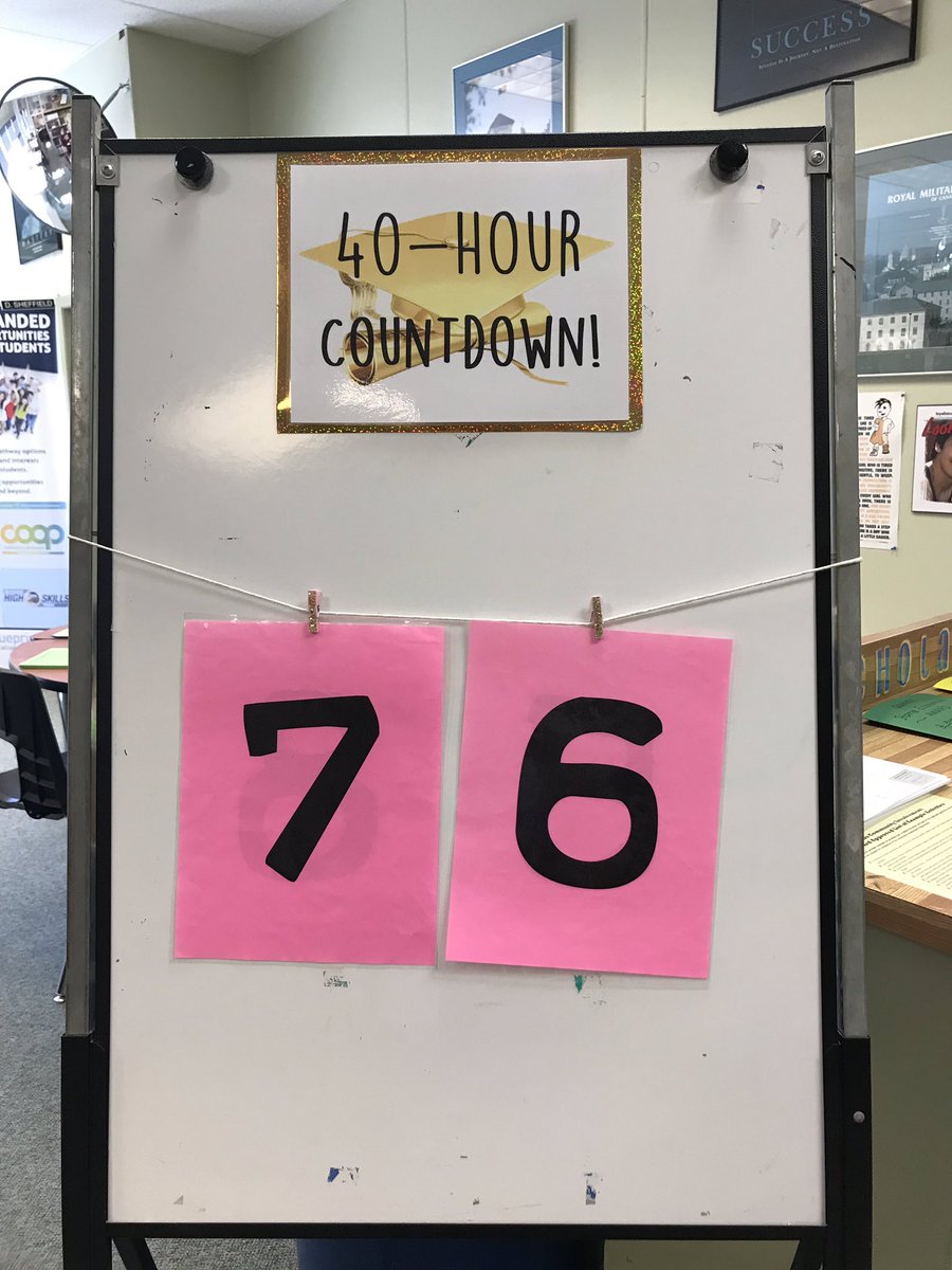 PeoplePlaceNDSS's tweet photo. Look at those numbers dropping!  Ah, 76 .... it was a good year! 😉 #classof2019 @ndsshawks https://t.co/EmJ7KlsmpW