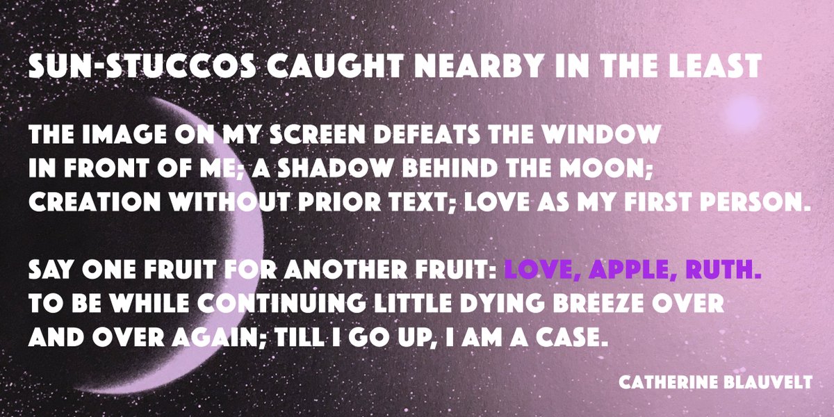 nypl's tweet image. "Sun-Stuccos Caught Nearby In the Least" by Catherine Blauvelt

Join us in celebrating #NationalPoetryMonth every day of April with special #PocketPoems that will be shared on @nypl each day. on.nypl.org/poetry-tw