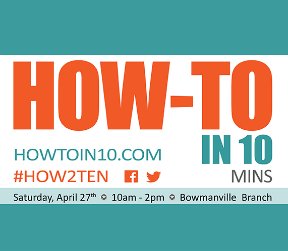 ClaringtonLMA's tweet photo. In the time it takes to enjoy a cup of coffee you could learn a new skill at #How2Ten! Sat. April 27th from 10-2pm at the #Bowmanville Branch! https://t.co/nRWXhb1DVP