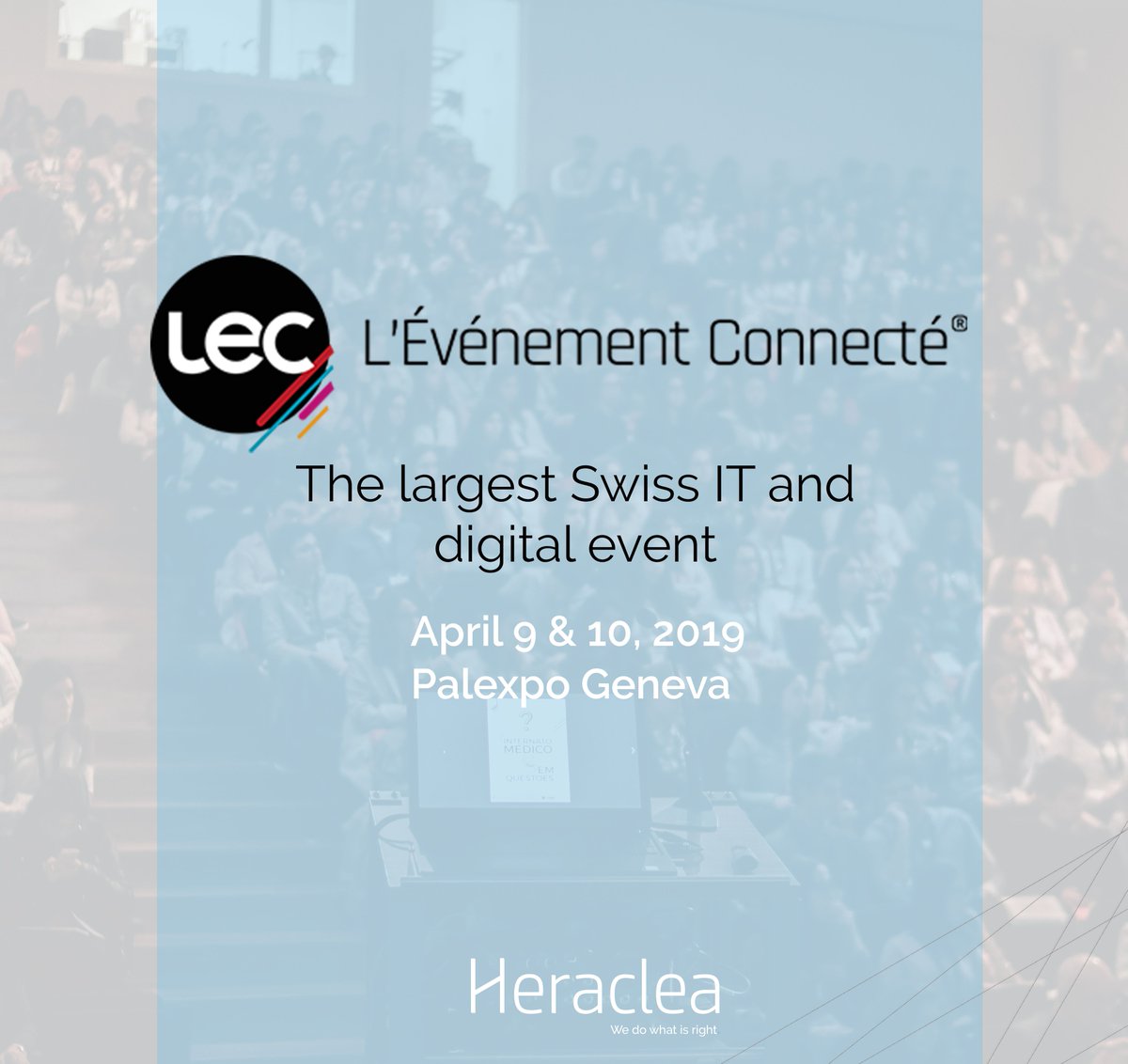 Win your ticket for the #lec !
The largest Swiss IT and digital event will take place on the 9th and 10th of April 2019 at the Geneva Palexpo!  Tag someone who needs a digital product and mention the desired solution type 
Two persons will be randomly picked to attend the event