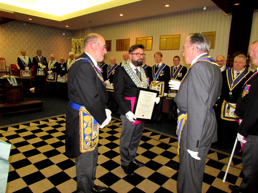 Fantastic meeting last night. We welcomed the 2016 Prestonian Lecture Dr Ric Berman who presented his talk “Foundations” and we were honoured with a visit from the Provincial Grand Master who presented Bro Stephen Goulden with his 60th Year Certificate &amp; promoted him to PProvJGD.