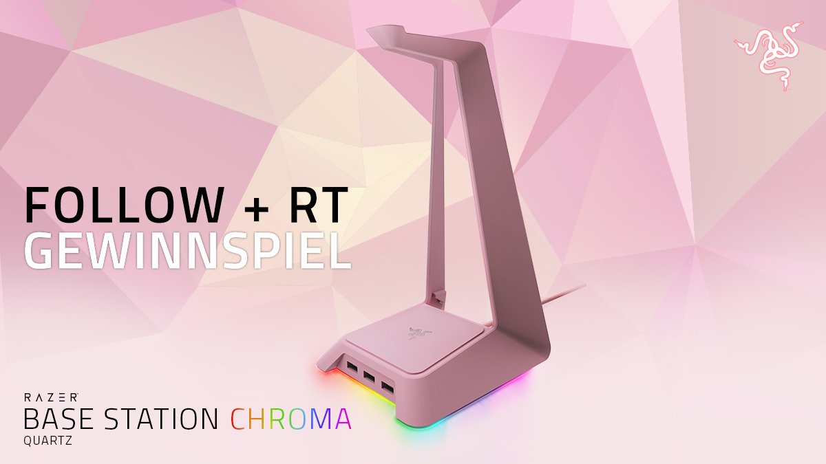 RazerGermany's tweet image. 🔁 FOLLOW &amp;amp; RETWEET #GEWINNSPIEL 

Damit dein Kopfhörer bestens aufgehoben ist und toll zur Geltung kommt, verlosen wir eine Razer Base Station Chroma in der Quartz Edition 💗

Viel Glück 🍀 
Das #Giveaway endet am 07.04.2019 um 23:59 Uhr.