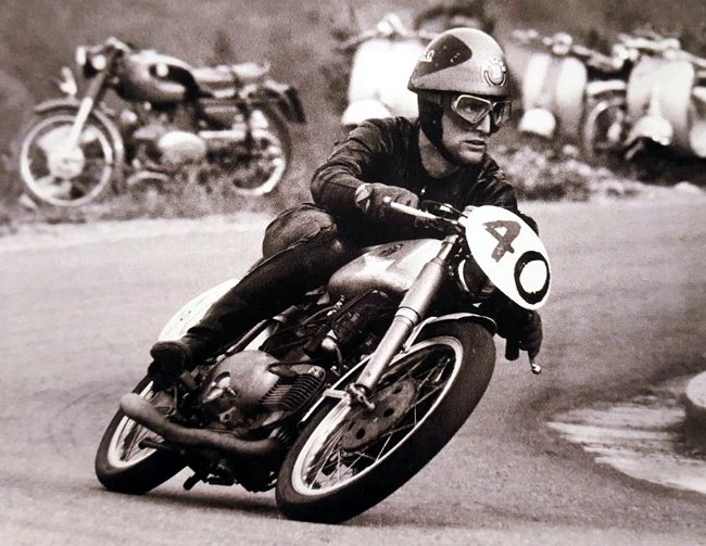 Stephan Wagner Amilcare Ballestrieri In 1962 On A Motobi 250cc