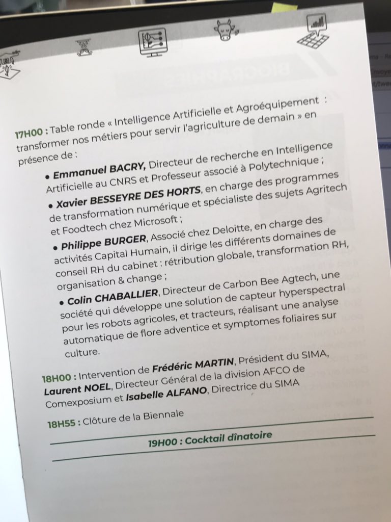AxemaFR's tweet photo. C’est partie pour la table ronde sur l’#IA et les #agroéquipements au service de l’#agriculture de demain avec @XdesHorts @ebacry @ColinChaballier et @PhilippeBurger1 #BiennaleAxema https://t.co/GGTWueLULm