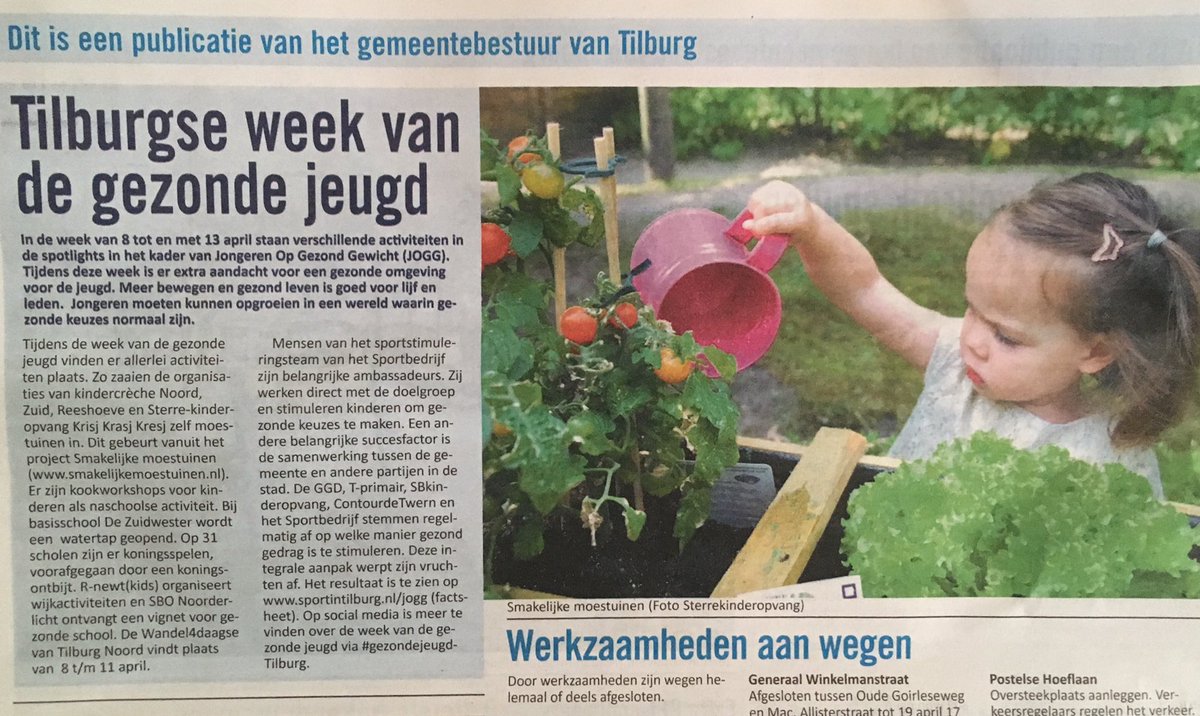 Es66peters's tweet photo. Doe je mee met de Tilburgse week van de gezonde jeugd? Laat zien wat jij doet m.b.t. stimuleren gezonde leefstijl bij de jeugd @gemeentetilburg en gebruik #gezondejeugdTilburg Samen maken we het verschil! #jogg #gezondeschool #gezondengelukkiginTilburg https://t.co/AP5nW3YfSx