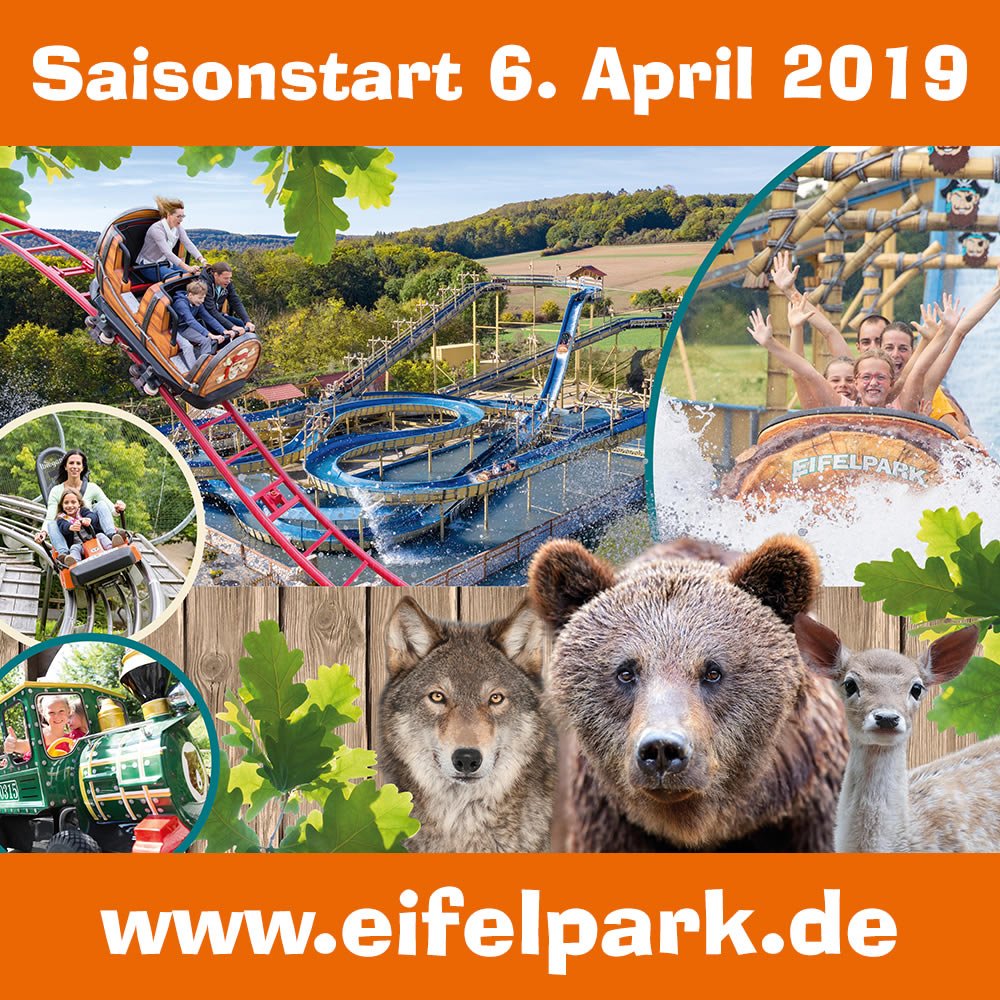 ➡️Saisonstart: Samstag 06. April 2019‼️
➡️täglich von 10-17 Uhr geöffnet ✅ 👉auch an Karfreitag✔️ 
➡️mehr als 45 Attraktionen 🎢 ➡️über 200 Wildtiere🦌 
📲 eifelpark.de     #eifelpark #freizeit #ferien #eifel #trier #Luxembourg #freizeitpark #Ostern #familie #family