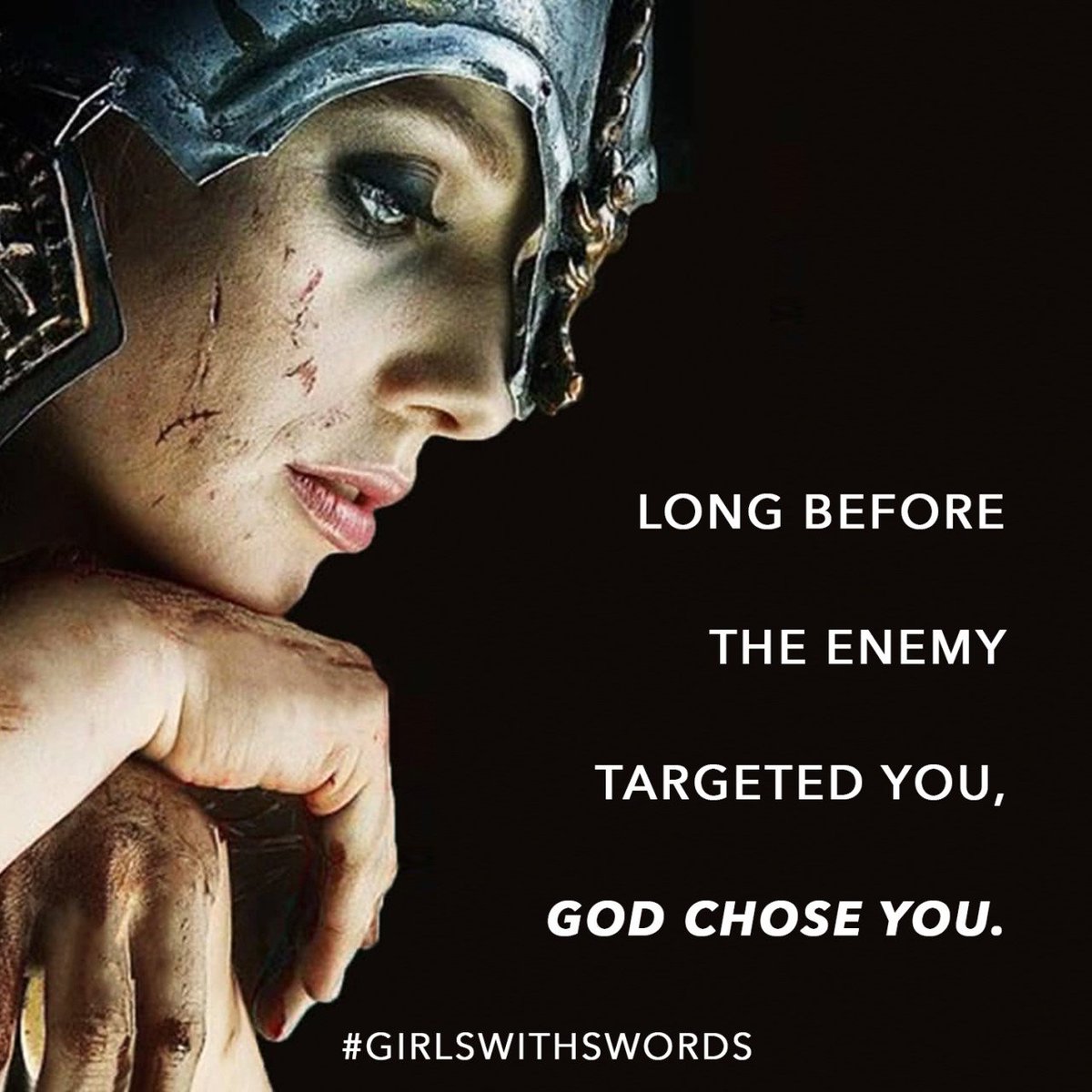 Long before the enemy targeted you, GOD CHOSE YOU. ⚔️ Learn more in my book #GirlsWithSwords—snag your copy here: bit.ly/2Jy9rHc