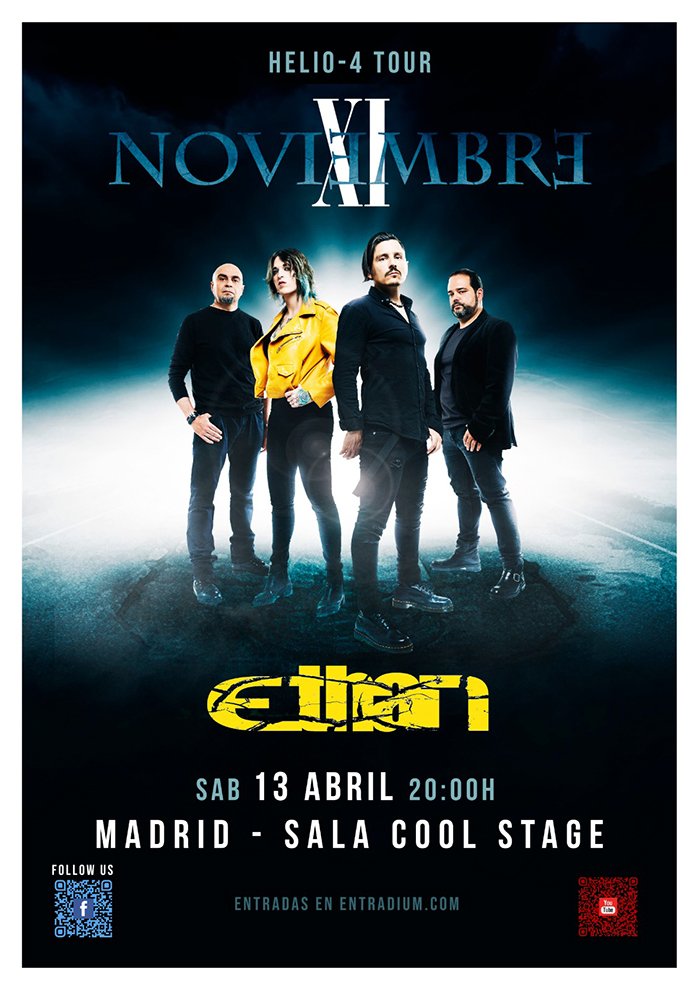Noviembre XI presenta “Helio 4” 13 de Abril en la Sala Cool Stage (Madrid) + Grupo Ethán
@NoviembreXI #NoviembreXI #Ethan <a href="/CoolStage/">연지</a> #Madrid #conciertos #metal #rock #gira #conciertos #theborderlinemusic #comunicación #prensa #promoción <a href="/Noviembre_XI/">Noviembre XI</a>