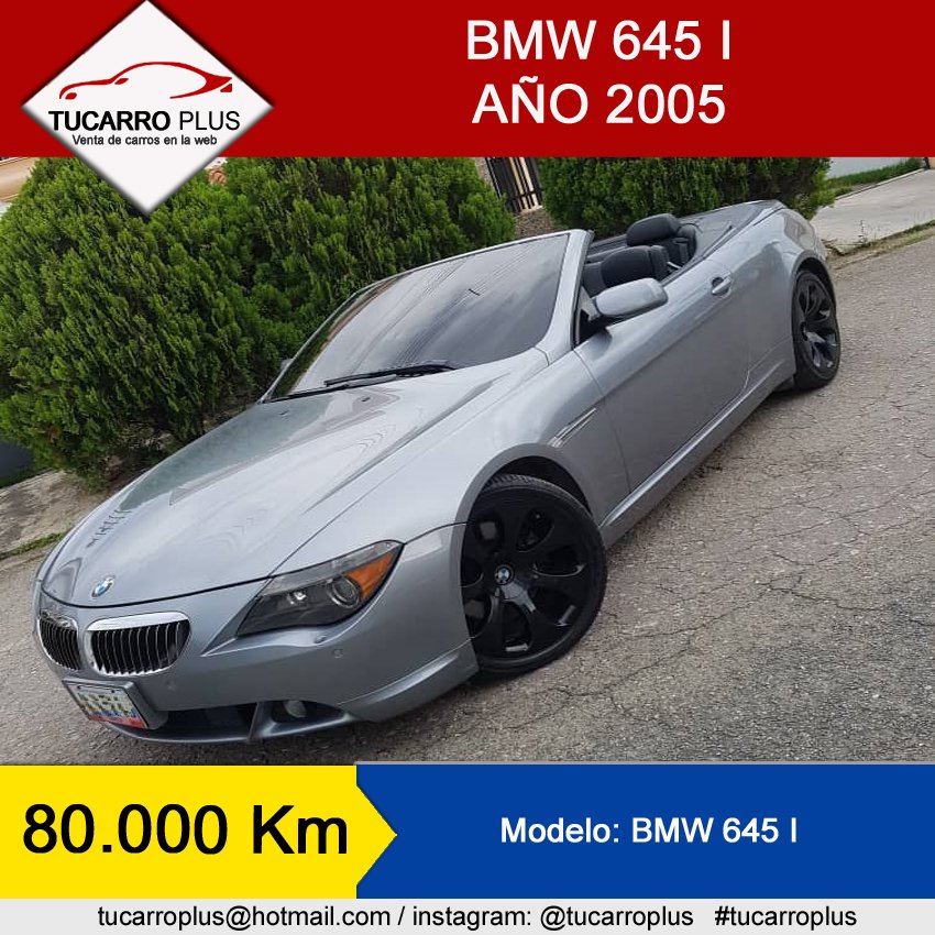 tucarroplus3's tweet photo. Vendo. BMW 645 I
.
80.000 Km
.
En MARACAY
.
Precio: CONSULTE
.
#tucarroplus #ventacarro #aragua #carabobo #caracas #venezuela #maracay #valencia #cars #like #Sigueme #followme #vehiculos #instagram #carros #Toyota #chevrolet #ford #audi #Mitsubishi #felizJueves #4Abril #bmw https://t.co/CA51z9Ac8Q