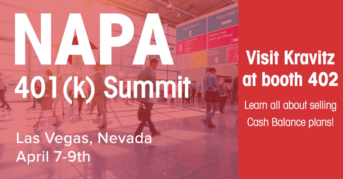 KravitzInc's tweet photo. Will we see you in Las Vegas? Visit Kravitz at booth 402 and get the support you need to sell more cash balance plans, plus be entered to win exclusive prizes! #NAPA401kSUMMIT #NAPA401k #retirement #cashbalance #financialservices https://t.co/lrTwPtzsO1