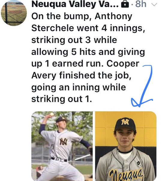 ScorpNationSFL's tweet photo. PRIMAL 9 2020 RHP Cooper Avery @neuquavalley pitches 1 inning in relief with bases juiced 0 outs. Kβs 1 and closes the game with 9 pitches vs 2018 State Champs Plainfield HS π₯ππΌ. Atta boy!!! @CoachBreeze0 #lightsout #pitchingwithpurpose #collegebound #nextlevel #P9proud https://t.co/XDzZrdVa0F