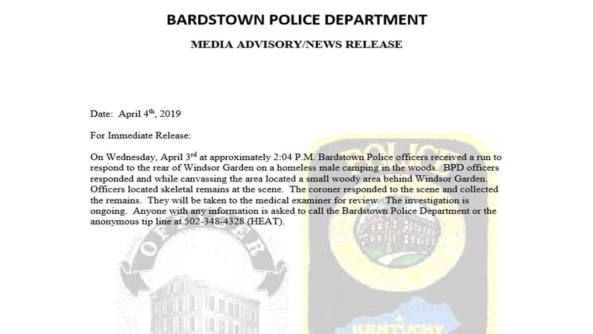 ky_standard's tweet image. #6tv Skeletal remains found in Bardstown