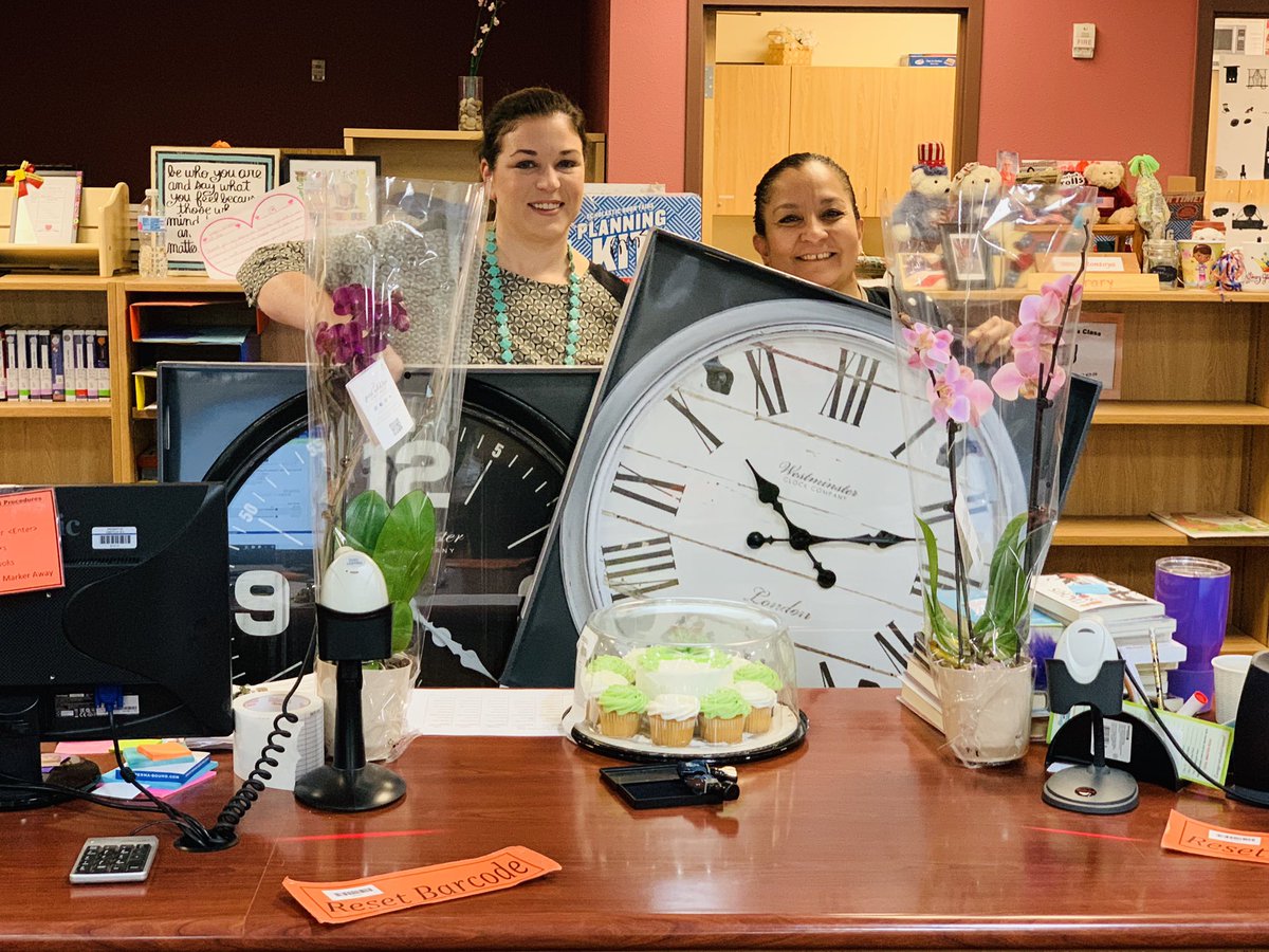 Today we celebrate our great @Alderete_Eagles library staff.  Thank you Ms. Harrison and Ms. Montoya for all you do. Happy librarians day! #librarianday @CanutilloISD @PedroGalaviz9 @marnroc @dykerney