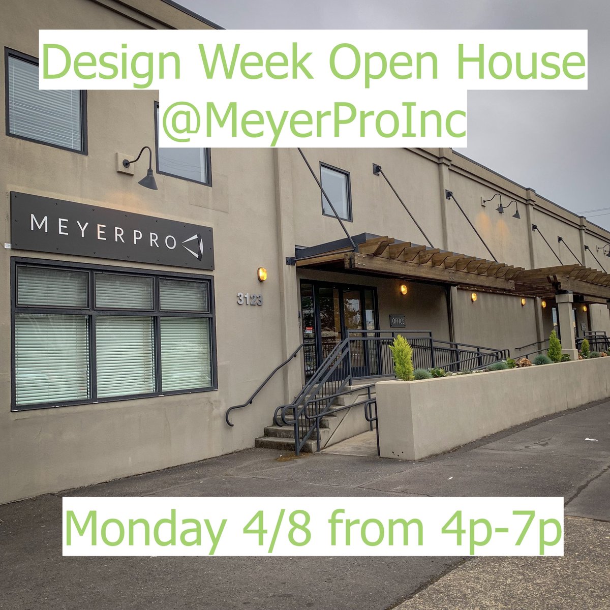meyerproinc's tweet image. You’re Invited! We are are hosting an open house as part of @designweekpdx MeyerPro’s contribution to #DWPDX is showing off our stellar event technology on Monday, April 8th from 4-7pm. Register here: buff.ly/2TSFcKU