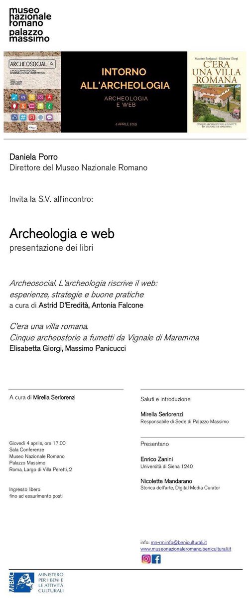 Al via #IntornoallArcheologia con la presentazione dei volumi #archeosocial a cura di <a href="/astridrome/">Astrid D'Eredità💫</a> e <a href="/antoniafalcone/">Antonia Falcone 👷‍♀️</a> e "C'era una villa romana" di M. Panicucci e Elisabetta Giorgi
