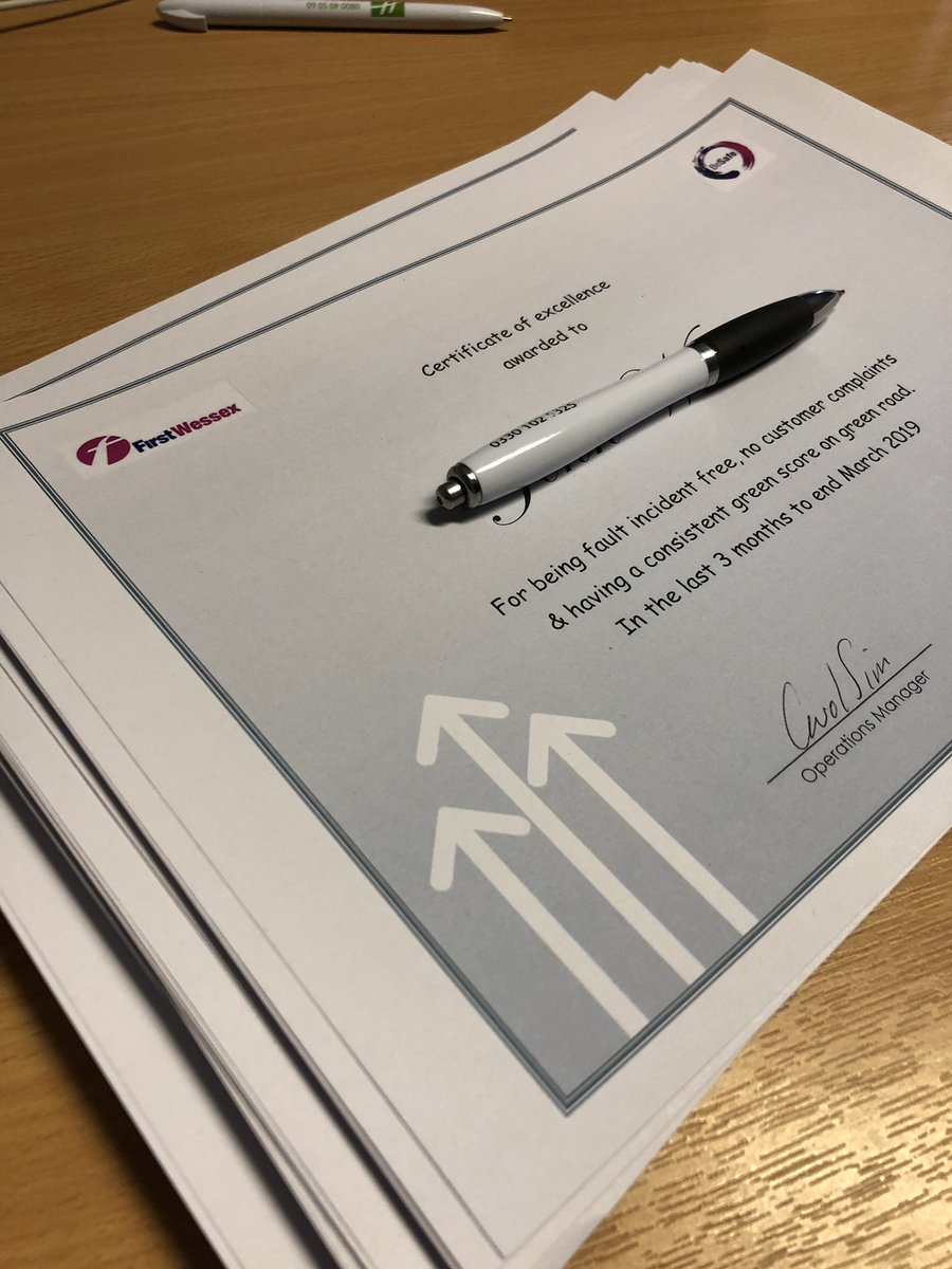 Carol4Sim's tweet photo. Over 60 certificates signed and ready to present to our drivers who have had zero fault incidents, zero customer complaints, and maintained high driving standards over the last 3 months 🚌 @firstdorset 👏🏻 👏🏻 👏🏻 https://t.co/YH577fbtkt