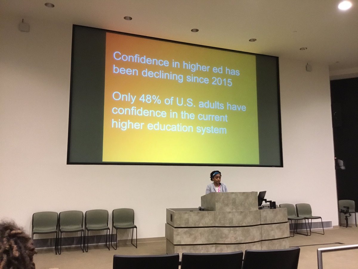 MarisaWier's tweet photo. “Only 48% of US adults have confidence in the current higher education system.” #CreatorFest2019 https://t.co/xw4oEYxAtr