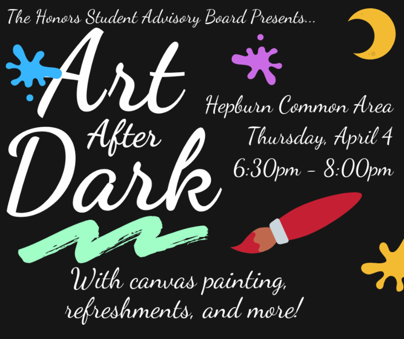miamiHSAB's tweet photo. Come join HSAB for Art After Dark TONIGHT in Hepburn Hall @ 6:30pm for canvas painting, snacks, and more! 🎨 https://t.co/AID5h9puV0