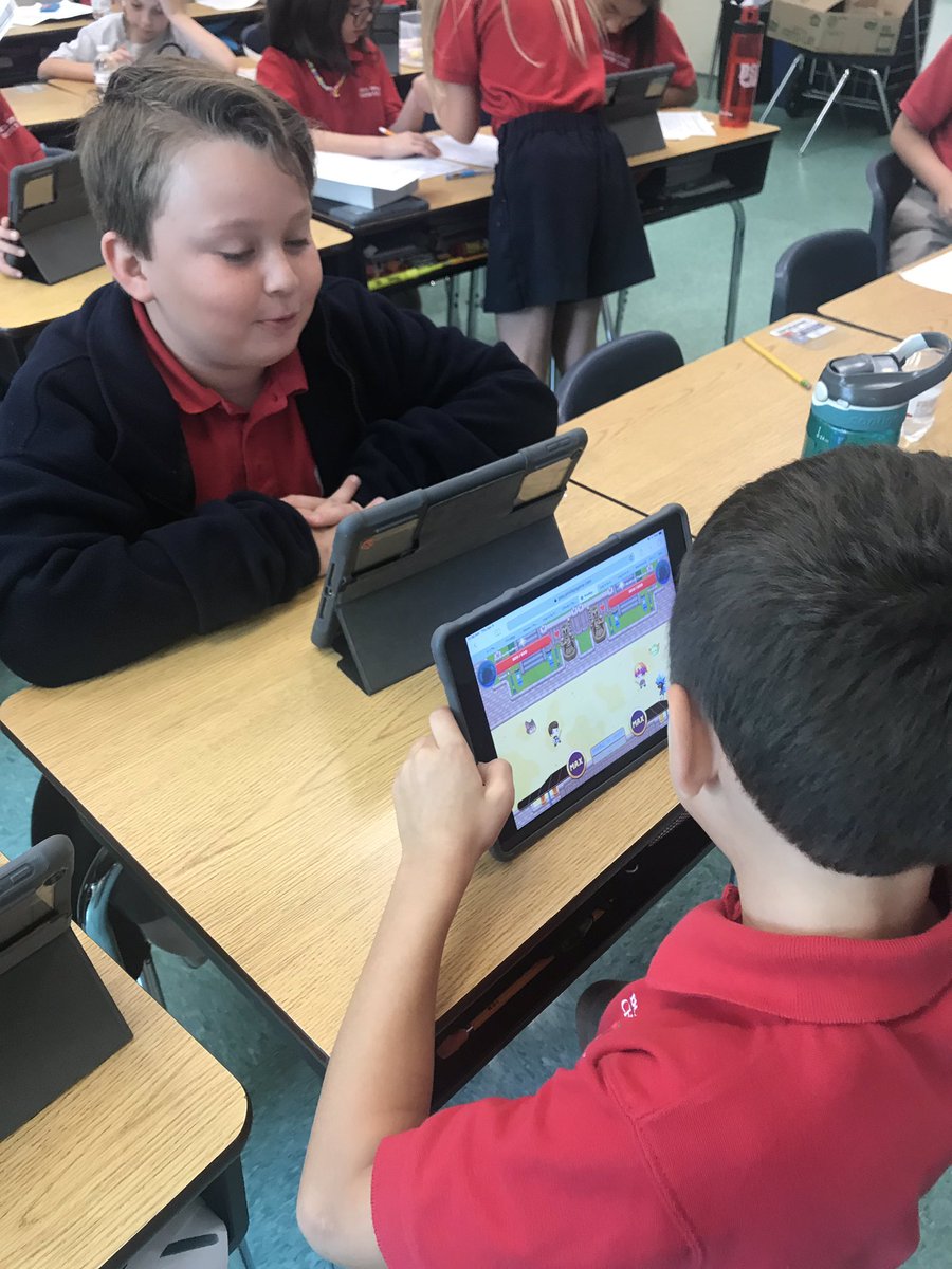 MsJonesistheJam's tweet photo. @ProdigyGame for some after testing fun. They are battling each other with math games. They are having so much fun and doing math.. shhh don’t tell them @BonitaCharter https://t.co/q8RJAfoDON