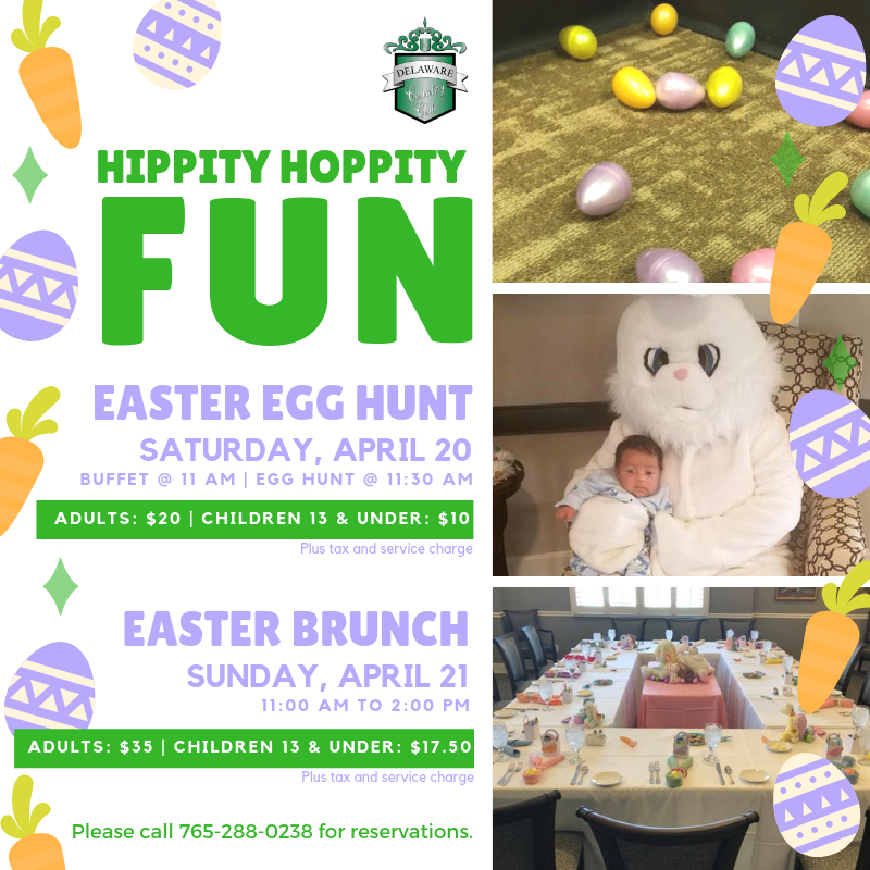 DCC_Muncie's tweet photo. Join #DelawareCountryClub for some  Hippity Hoppity Fun!!  We have the Easter Egg Hunt on Saturday, April 20th and then Easter Brunch on Sunday, April 21st.   Call #DCC and get your reservations now 765-288-0238 🐰🥚🐰🥚 #IloveDCC #easterfun #easteregghunt #funatDCC #EasterBunny https://t.co/cpBbLqRvYz