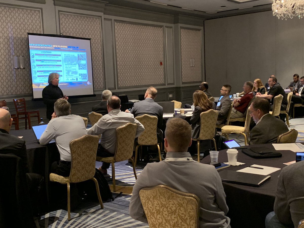 terrysakiewicz's tweet photo. Want to know how to stay current with tomorrow’s vehicle technologies &amp; their Aftermarket implications? @JohnWaraniak of @SEMASHOW shares how with @AASA_MEMA Technology Council members at Spring meeting in Dearborn. https://t.co/Rq02OxCpsZ