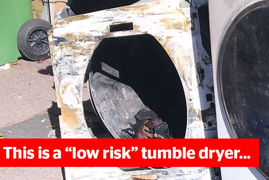 LizGarton's tweet photo. Dear @nadhimzahawi. Today the @OfficeforSandS found @WhirlpoolUK’s modified tumble dryers to be ‘low risk’. I agree with @whichuk - this doesn’t look low risk to us. As my MP, please call on @beisgovuk to step in and put the safety of people first. https://t.co/Ps3fobM4oW
