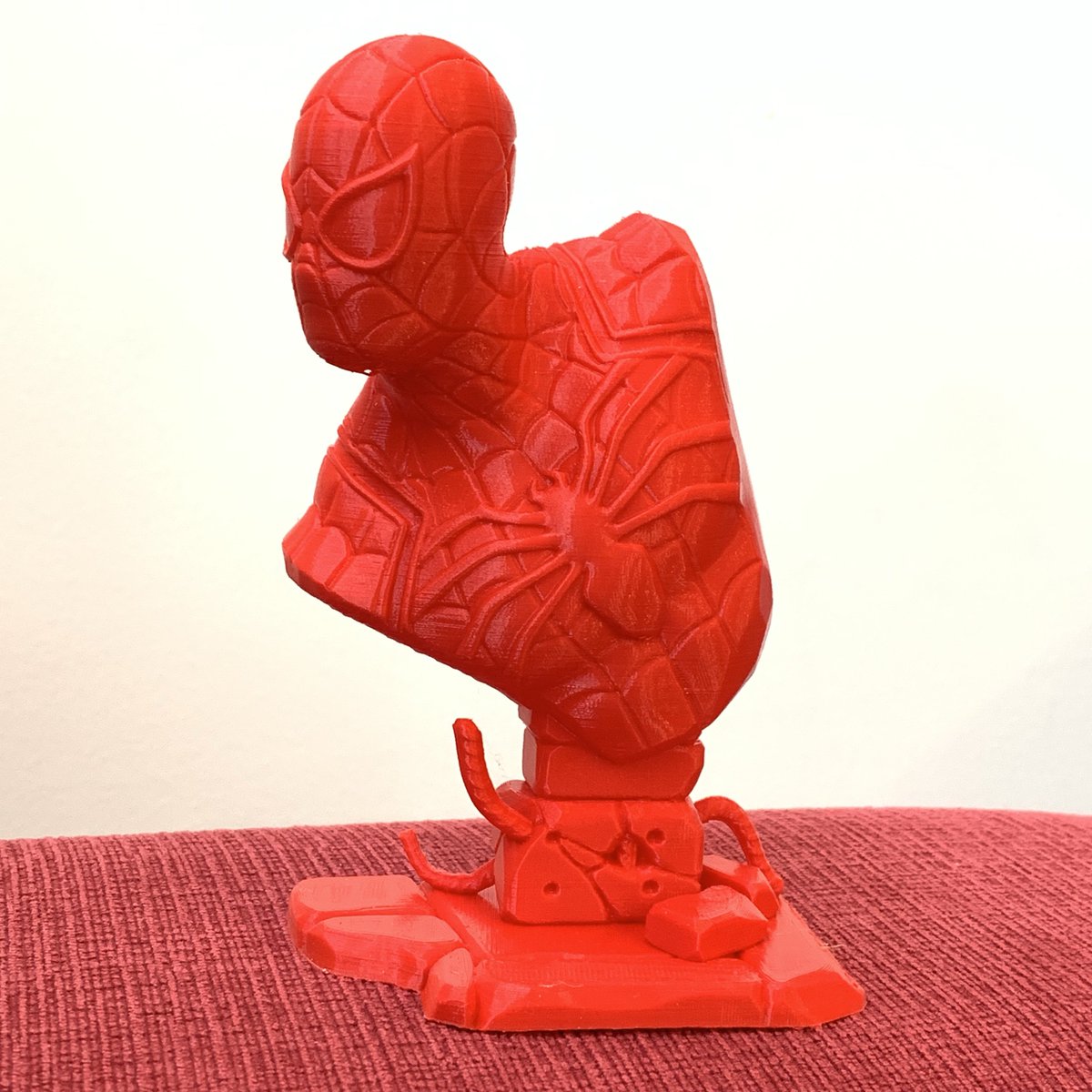 Spider says good day! #spiderman #spidey #bust #3dmodel <a href="/eastman/">Eastman</a> #3dprinting <a href="/prusa/">Janet O.</a>.josef #i3 #mk3 <a href="/materio3d/">Materio3D</a> #red #pla <a href="/marvel/">Marvel Entertainment</a> #superhero #fanart #makersgonnamake