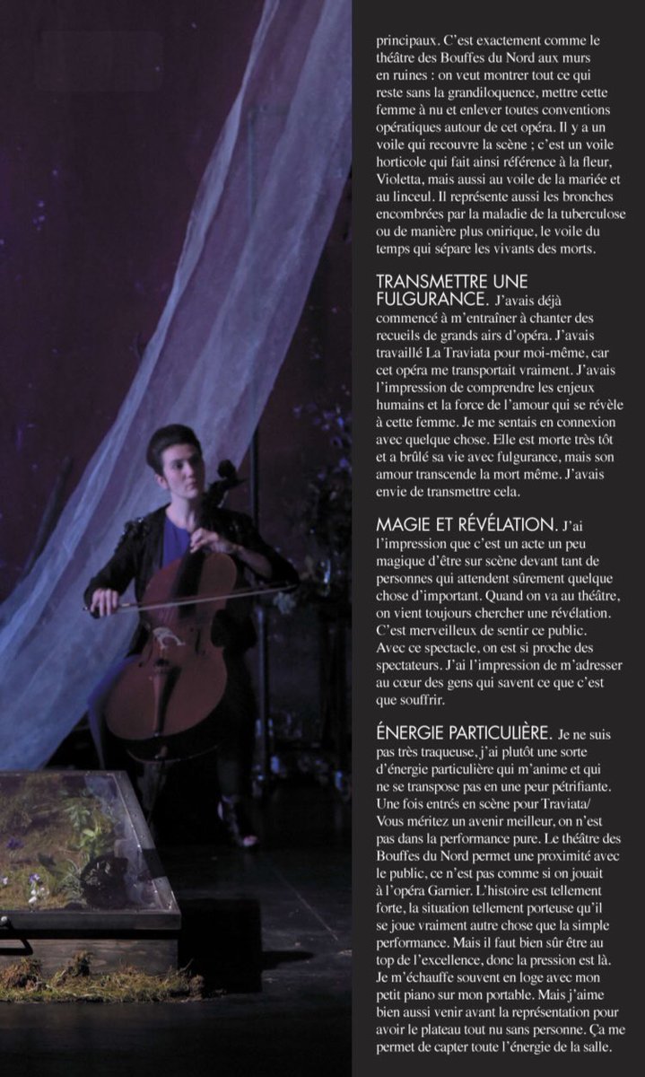 ClaireBonnot's tweet image. « Son amour transcende la mort même. J’avais envie de transmettre cela » Mon interview de l’ardente #judithchemla réalisé en 2017 pour le spectacle « Traviata-Vous méritez un avenir meilleur » @BouffesDuNord pour le mag @ICParisLeGrand. Diffusion sur @ARTEfr ce dimanche 🙏🏻