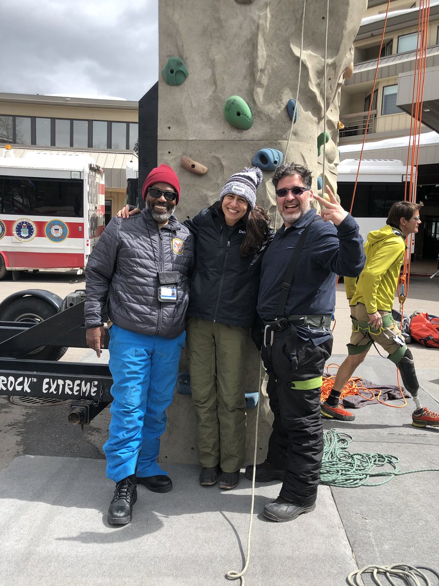 Good morning! Team @DeloitteGov has been hitting the #rockclimbing  wall hard this week at the #wintersportsclinic encouraging #veterans to get to the top and ring that bell! #deloittesupports