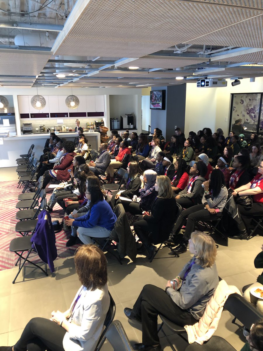 JetTechnology's tweet photo. We’re so excited to be hosting nearly a dozen @GirlsWhoCode clubs in our office for a day of learning & fun activities! First off: A tech careers panel and Q&A with the girls! #WalmartSTEM #GirlsWhoCode https://t.co/33W5TE4FaP