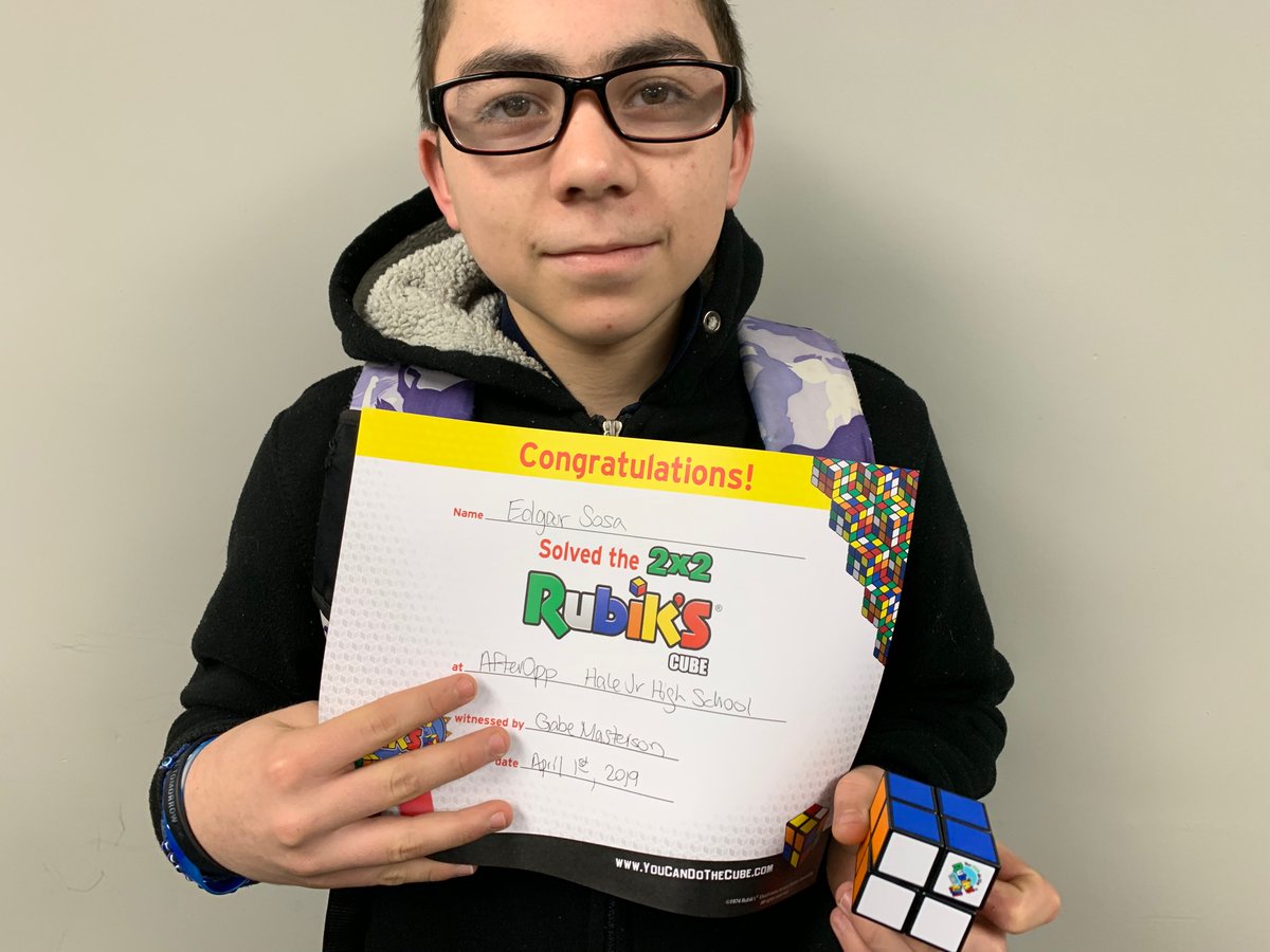 So proud of these guys! On the last day of the program, they solved their 2x2 Rubik's Cubes! <a href="/YouCanDoRubiks/">You CAN Do Rubik's</a> <a href="/HaleJrRangers/">Hale Junior High</a> #afterschoolworks #rubikscube #youthathearttulsa