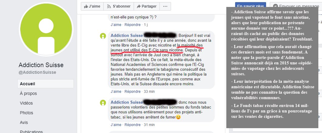 VapolitiqueCH's tweet photo. Sur son compte facebook, Addiction Suisse reconnait avoir menti aux médias la semaine dernière à propos de son étude sur le vapotage des jeunes... ! https://t.co/xXKb2UQfc8
