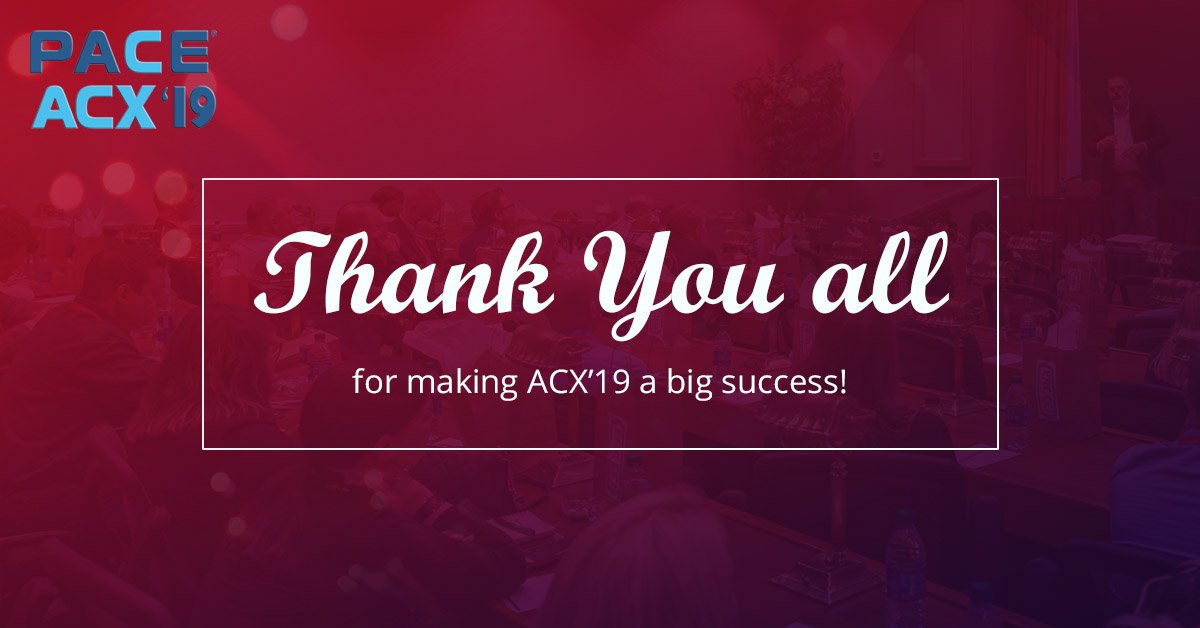 PACEassociation's tweet photo. A heartfelt THANK YOU to all #ACX19 attendees! Because of you, our annual event turned out to be such a big success. We hope you all enjoyed. Thank you to our sponsors! 
We hope to see you at more of our PACE events. Check out what we have coming up:
https://t.co/7NmA3dlEGq https://t.co/LBuuzAjjXp