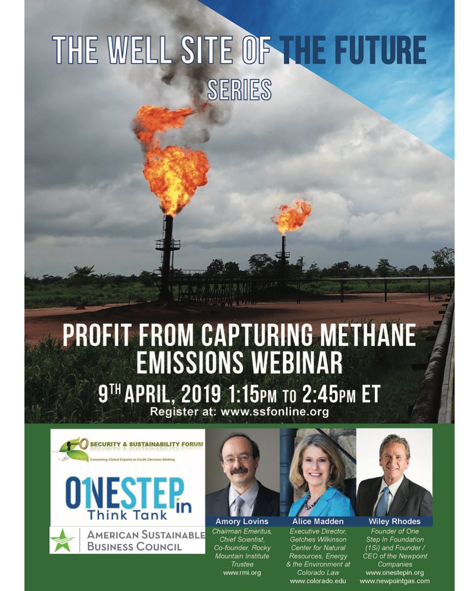 OneStepIn_'s tweet photo. Hydrocarbons - An Earth Friendly Energy Source?

First webinar in a series on "The  Well Site of the Future." Join the discussion on eliminating #methaneemissions @Wiley_Rhodes @AmoryLovins @Madd4CU https://t.co/IB2UDvTJlz
