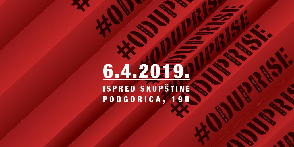 oduprisecg's tweet photo. Otpor neće stati ▶️ Mi smo država!
Okupljamo se u 19 sati na platou ispred Skupštine. ✊
Svi zajedno - oduprimo se!
_______________________________________
#oduprise #97000duprise #crnagora #podgorica #protesticrnagora #protesticg #drustvocg #politikacg https://t.co/pYSV0fC5ac