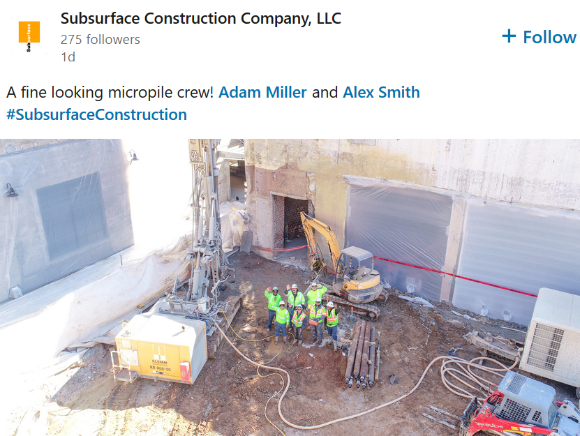 Subsurface Construction just posted this fun shot of its #micropile crew on LinkedIn. We're definitely glad they chose the #KLEMM KR 806-5G DrillingRig.