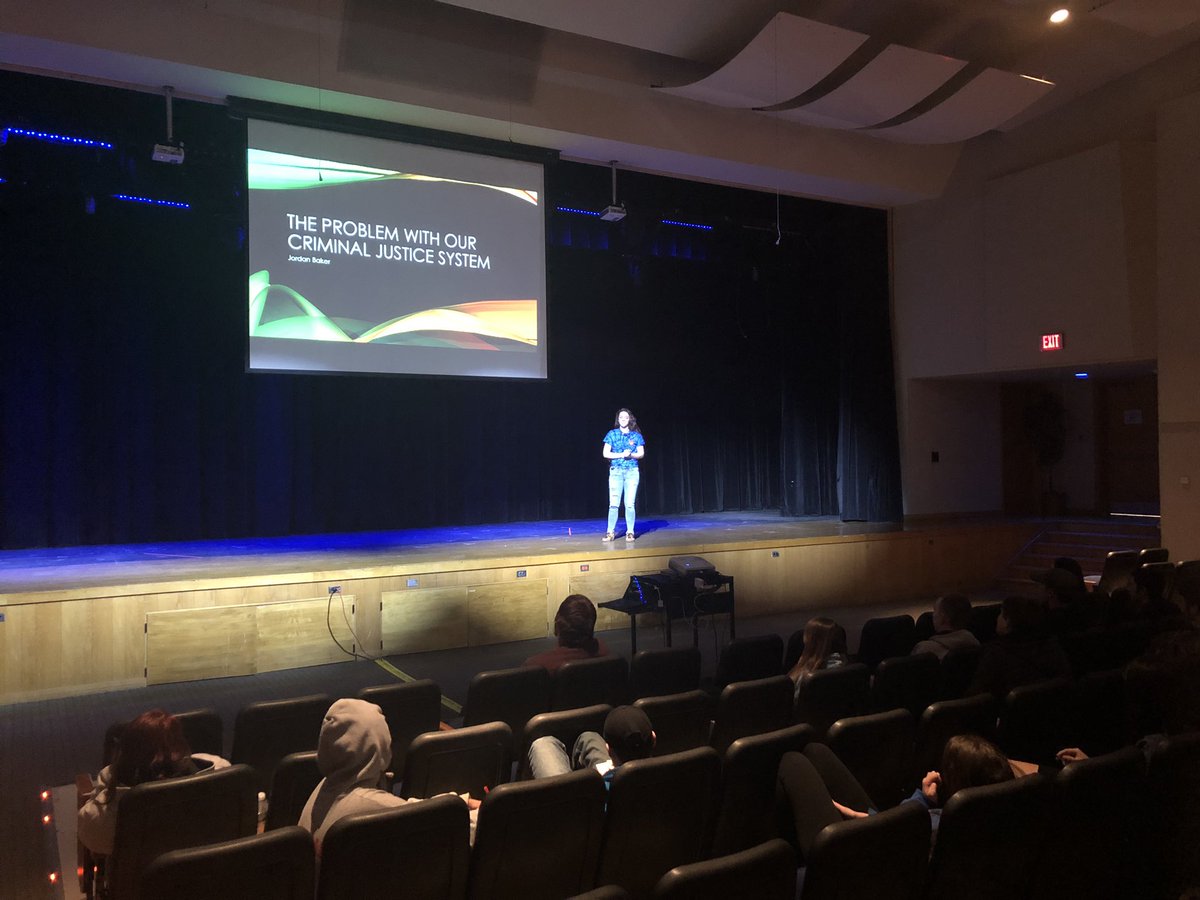 aldenhighschool's tweet photo. Students in 12th Grade English with Mr Currin and Mrs Tanner are in the auditorium giving their TED TALKS this week. @WACSNews @AldenCSD #21stcenturyskills #STARinaction https://t.co/D73ivX6uee