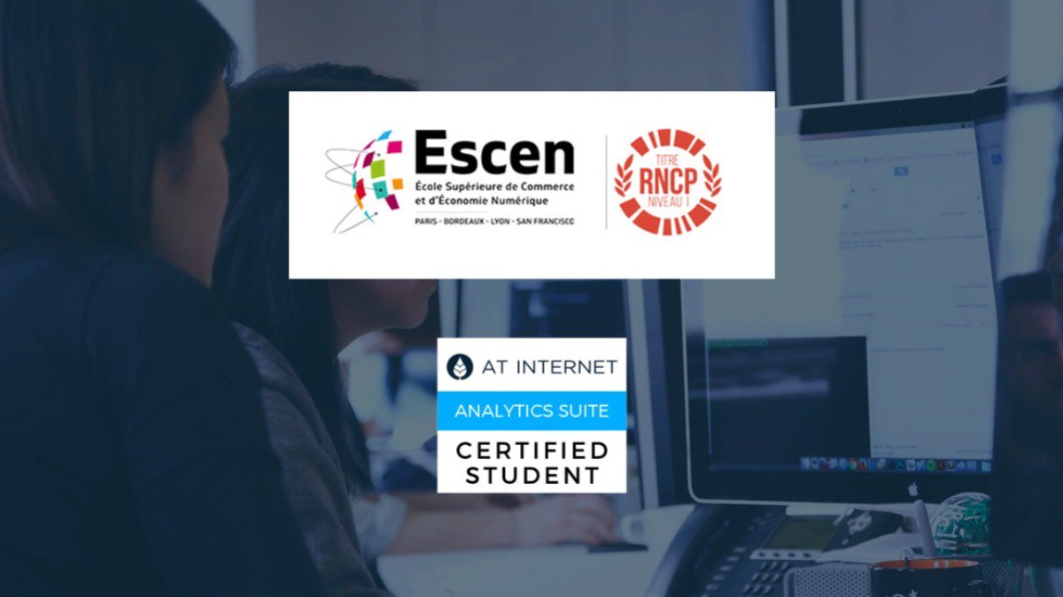 AT_Internet_FR's tweet photo. Bravo aux étudiants de l'@ESCEN_school pour le passage de la certification étudiante ! 👏
Une mention spéciale pour le top 3 : @MorganeChrrt, @juuuuuao et @adele_michaut ! 🏆 #ATStudentCertification #Analytics https://t.co/xMm2FYv1WE