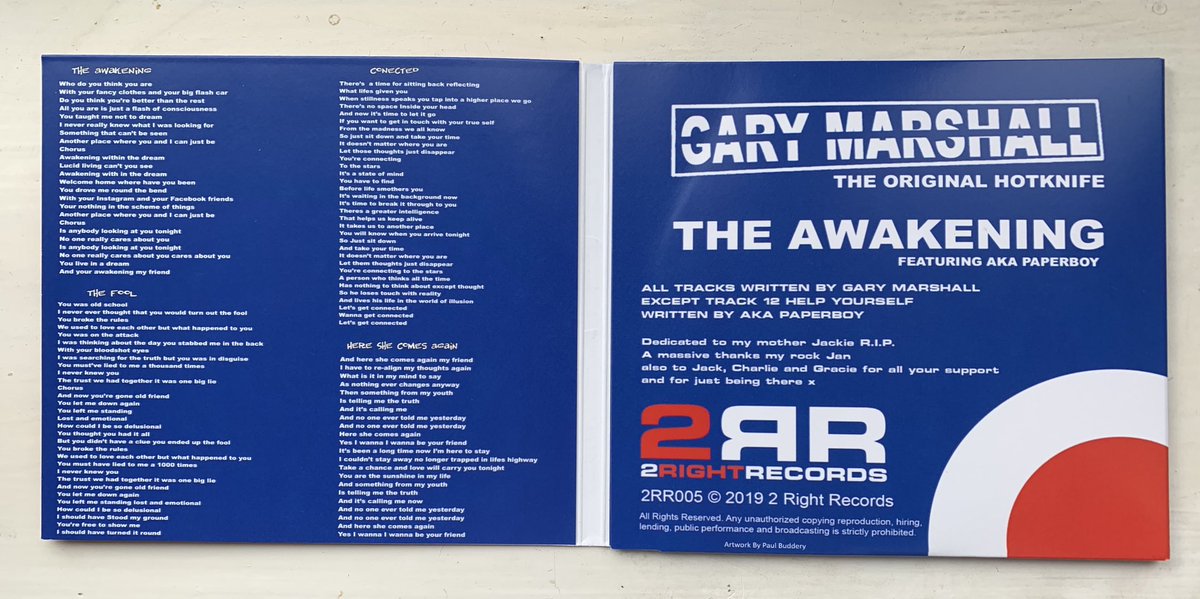 Holsten_Boy's tweet image. Just received Gary Marshall’s #album ‘The Awakening’ today! Be sure to order yours! #Ska #Reggae &amp;amp; more. #Paperboy now let’s spin it up!