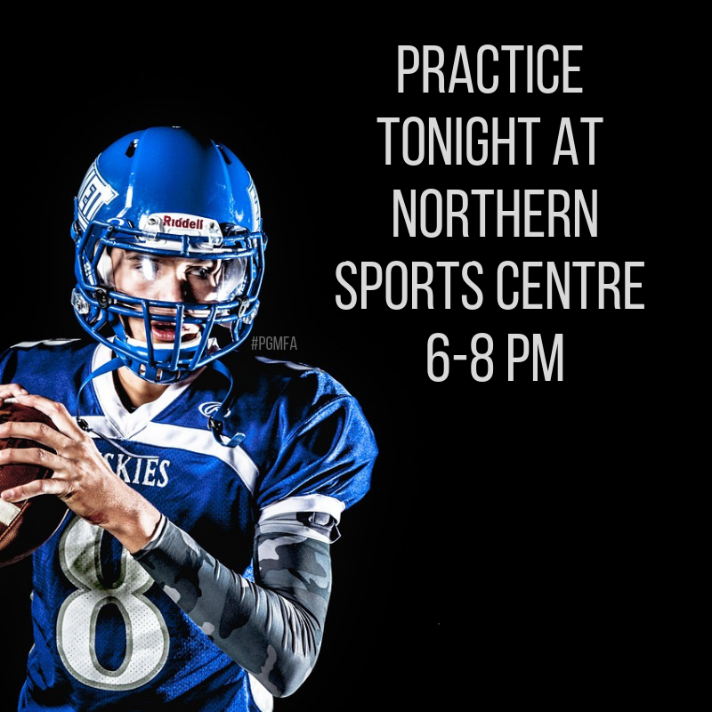 PGMFA1's tweet photo. Spring Flag Football practice tonight at Northern Sports Centre! Registration is open at https://t.co/OdY7fCP9xn until April 30th. 

#springflag
#minorfootball
#cityofpg
#nsc
#unbc
#pgmfa https://t.co/vGA8gT1nTq