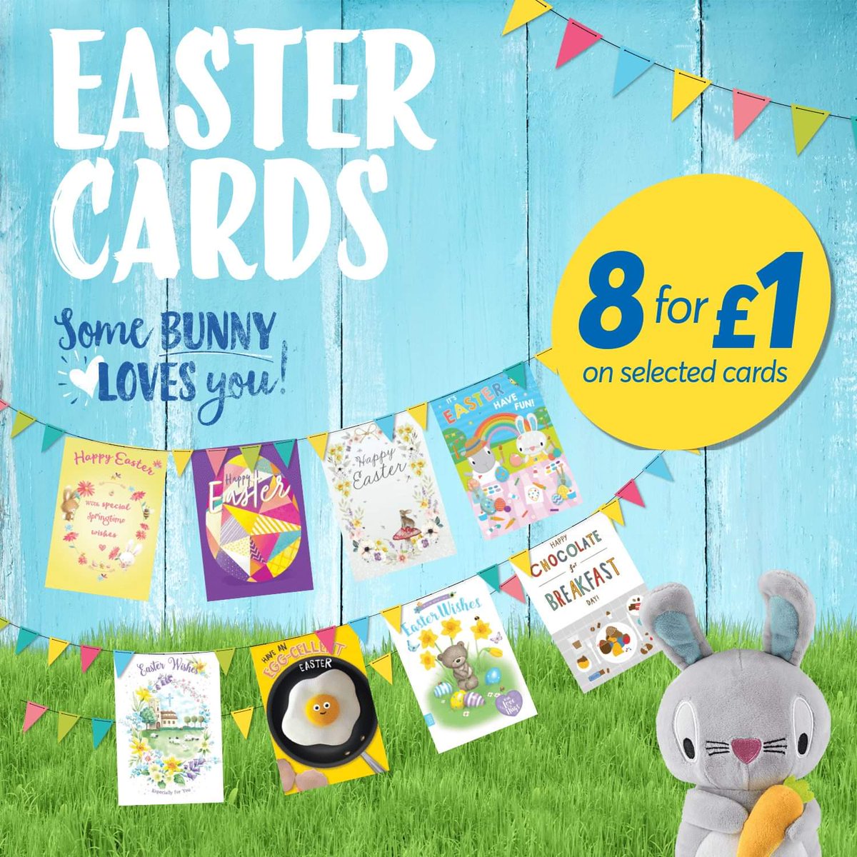 CardFactoryCF83's tweet photo. Get stocked up with all your cards for Easter, with 8 for £1 on selected cards in store. 🐰 #Easter2019 #Cards #cardfactory #bargain #Easter #Caerphilly https://t.co/x5YnOUtLna