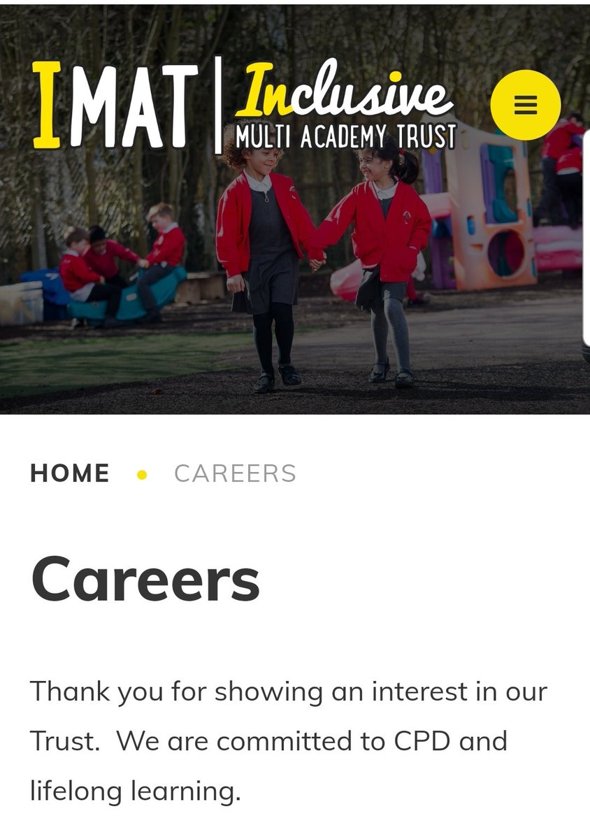 inclusiveMAT's tweet photo. We have some fantastic career opportunites at The Trust. See here for our current vacancies:

https://t.co/5cZyo1auVk

@HeadBeechfield @HeadLHS @headcherrytree1 @IMAT_CEO @Teachinherts @Herts_SBM @TiH_Support @TiH_Teaching @TiH_Leadership #watfordjobs #teachinwatford https://t.co/ChtohL4CrG