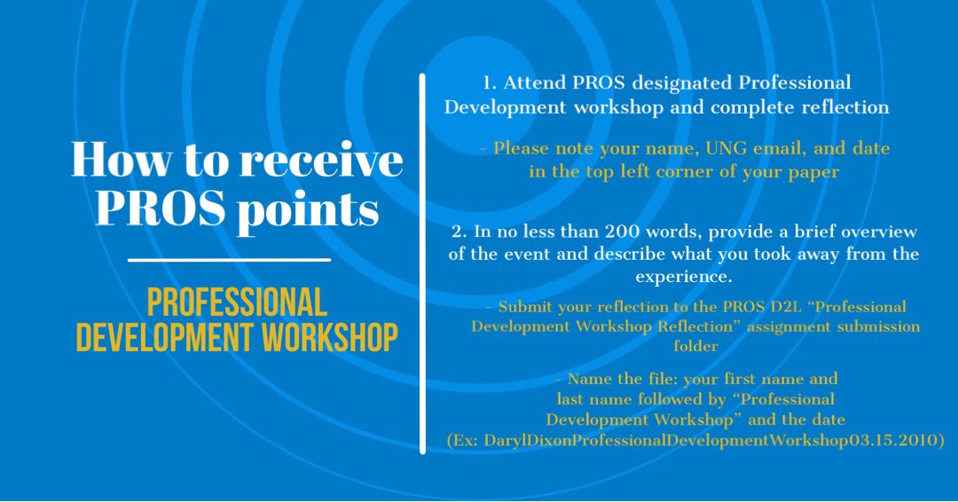 MCCBPROS's tweet image. Did you attend our Professional Development Workshop on 04/03? If so, don’t forget to submit a reflection within 30 days to receive PROS points #ungpros #prosreflection