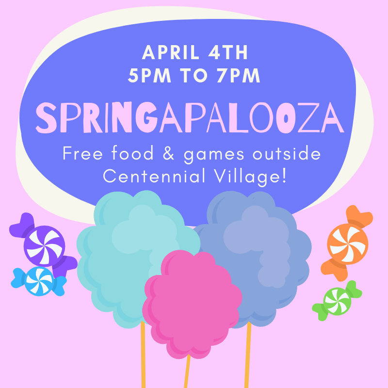 AngeloHousing's tweet photo. Get your spring on at our #Springapalooza at #CentennialVillage! Happening TODAY!
#AngeloState https://t.co/myXSxVb8aa