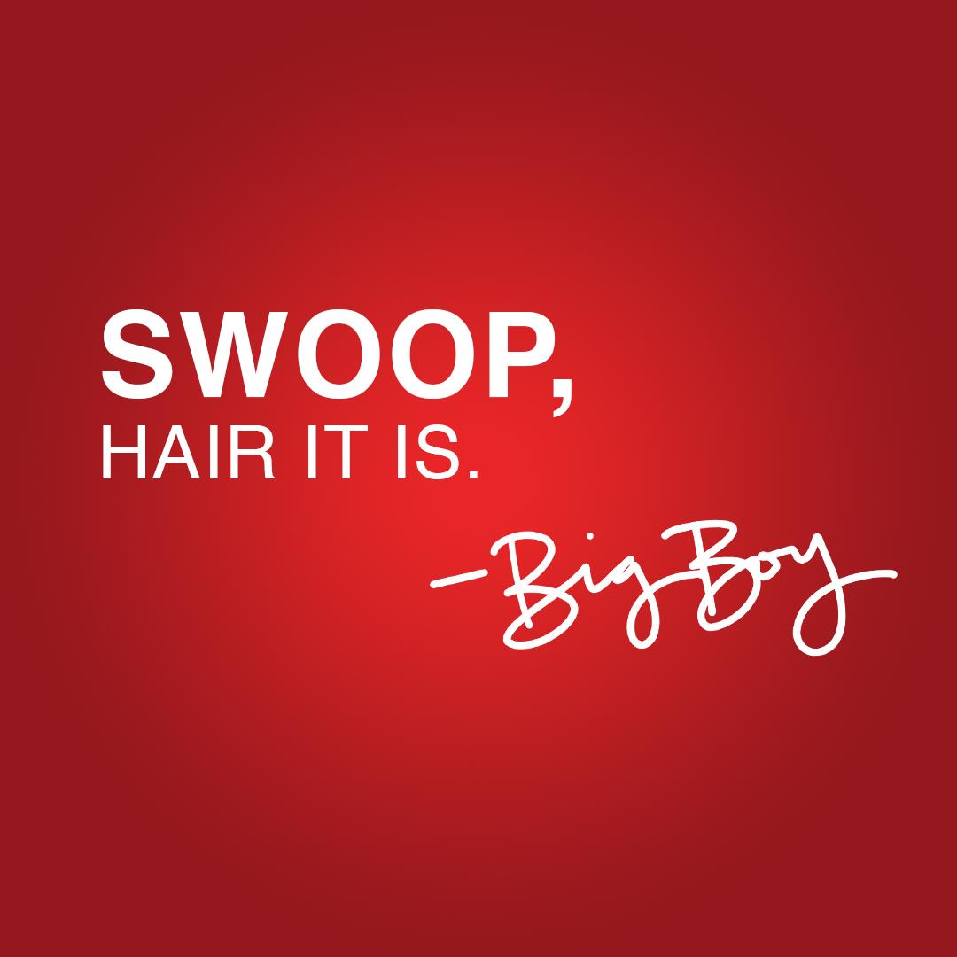 ItsYourBigBoy's tweet photo. Swoop, hair it is...
#bigboy #bigboyrestaurants #hairstyles #swoop #hairswoop #musings #ThinkBig #timetoeat https://t.co/iXyPCYp970