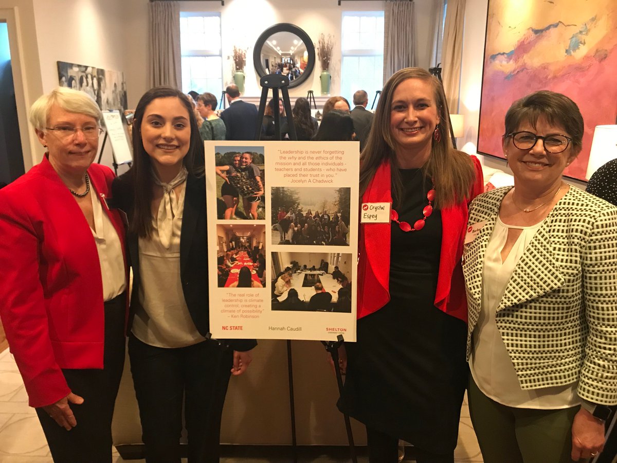 NCStateCED's tweet image. Mathematics education major Hannah Caudill is developing her leadership skills through Chancellor Randy Woodson&apos;s Leadership Development Program. Last night, she stopped by the chancellor&apos;s house to present the work she&apos;s accomplished so far. #ThinkAndDo