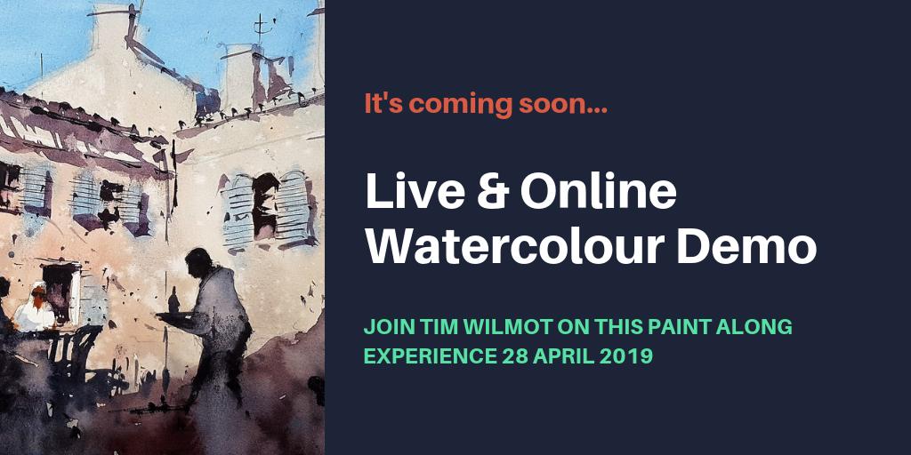My next live and online watercolor demo is Sunday April 28th 6pm UK. 2 hour workshop suitable for all levels.  More info and register at timwilmot.com #watercolordemo #watercolorworkshop #stcmill #paintingcourse