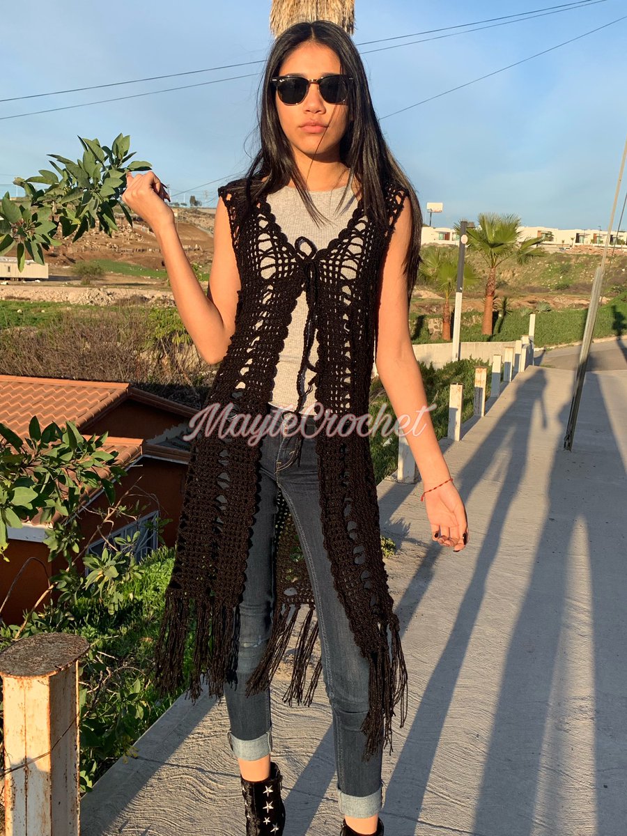 mayte_crochet's tweet photo. Espero les guste este #chaleco #kimono tejido a #crochet  el paso a paso listo aqui👉🏻 https://t.co/GdPAZfx5Ye https://t.co/nfiFDqFgPs